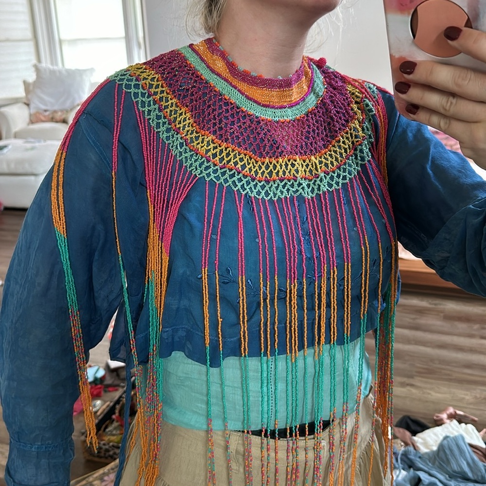 Zara beaded necklace collar